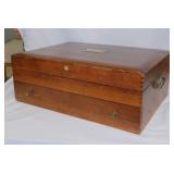 2 velvet lined silverware chests