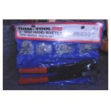 New Ram Tool 2-way hand riveter set & rivets