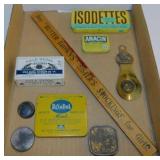 Vintage Buster Brown wooden ruler - Medicine tins