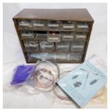 Plastic 14 drawer parts bin - Jewelry making wire