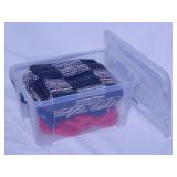 Woven rug checkers board w/ game pieces -