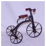 Metal & wood decorator tricycle, 9" tall, heavy