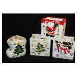 12 new ceramic Christmas candy treat bags