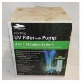 New floating pond filter w/ pump in box
