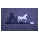 Vintage Amish horse & buggy weather vane topper,
