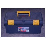 Rubbermaid 20" plastic tool box w/ tray & tools