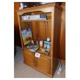 Solid wood display cabinet w/ storage,