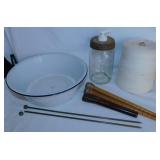 Large spool of twine - Antique bobbins -