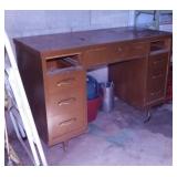Vintage wooden project desk w/ drafting tools in