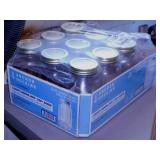 9 new 1 quart glass canning jars w/ lids - Box