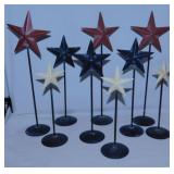 Patriotic Stars home dï¿½cor: 9 metal star stands -