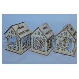 16 new lighted wooden Christmas houses,