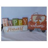 5 wooden Fall Autumn Halloween signs - Christmas