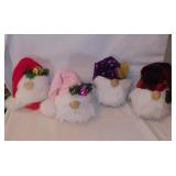 4 hand crafted plush Christmas Gnomes