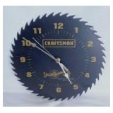 Craftsman saw blade wall clock, 10" diameter
