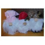 3 hand crafted plush Gnomes