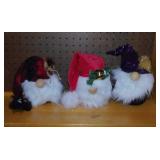 3 hand crafted plush Christmas Gnomes