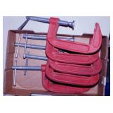 Five 4" C-clamps
