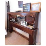 Solid wood mirrored Queen size headboard with