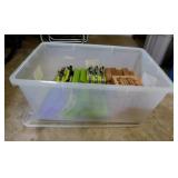 Storage tote w/ lid - Hand crafted wood signs,