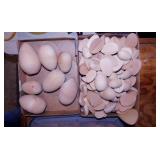 Raw craft wood pieces: Eggs & half eggs