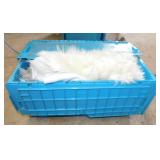 GM flip-lid storage tote full of beard material