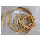 Several embroidery rings, largest is 23" diameter