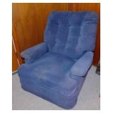 Navy blue rocker recliner for the man cave,