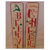 4 metal Christmas signs