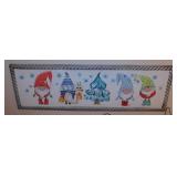 Whimsical metal Christmas Gnomes wall art,