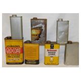 Vintage tins cut for drawers: Warner, Johnson