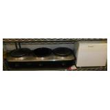 Crockpot triple slow cooker buffet, needs lids -