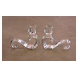 Pair of 1960 Fostoria Contour glass candlesticks