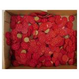 Flat of plastic poker chips & tokens