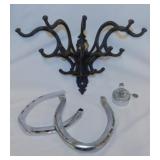 Cast iron 5 arm swivel wall mount hat / coat rack