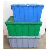 3 flip lid storage totes
