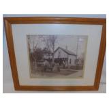 Antique homestead & horse-drawn carriage photo,