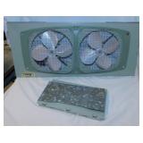 Vintage groovy Marvin twin window fan, works