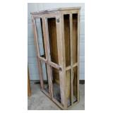Primitive wooden cabinet frame, 31" x 16" x 68"