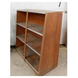 Plywood retail store display shelving unit,
