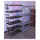 2 metal shelving units