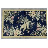 Vintage floral area rug - Jacquard coverlet w/