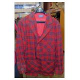 Ladies Pendleton plaid wool blazer w/ leather