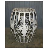 Mid Century white wrought iron patio porch plant