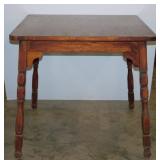 Antique walnut square dining table base with