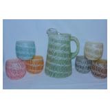 1950's Color Craft spaghetti string glass