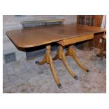 Vintage Duncan Phyfe triple pedestal drop leaf