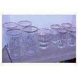 4 Bartlett Collins golden grape tea tumblers -
