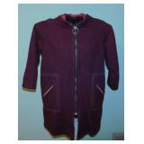 1960's ladies plum wool coat w/ zippered liner &