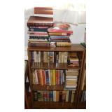 Wooden bookcase w/ all hardback & paperback
